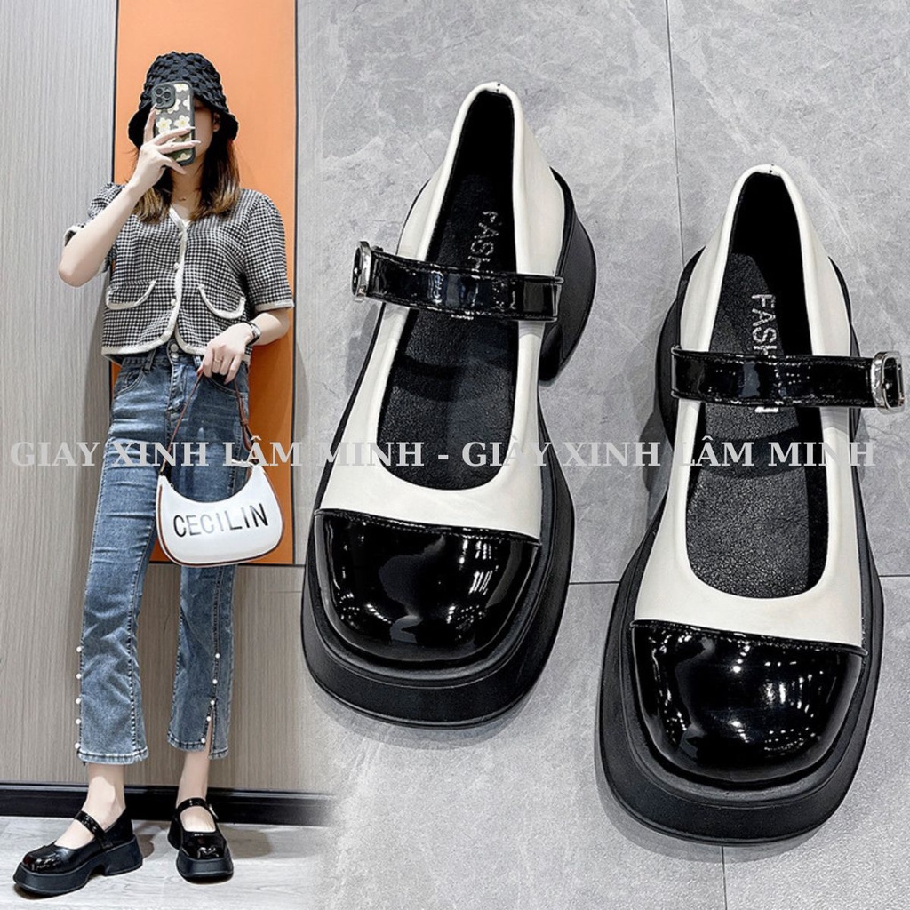 Giày Nữ MaryJane Nâng Đế - Giày Đốc Nữ Lolita Đế Bánh Mì Da Mềm Siêu Xinh 467
