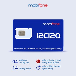 Sim 4g mobifone c120 ưu đãi 4gb/ngày data 4g và gọi miễn phí