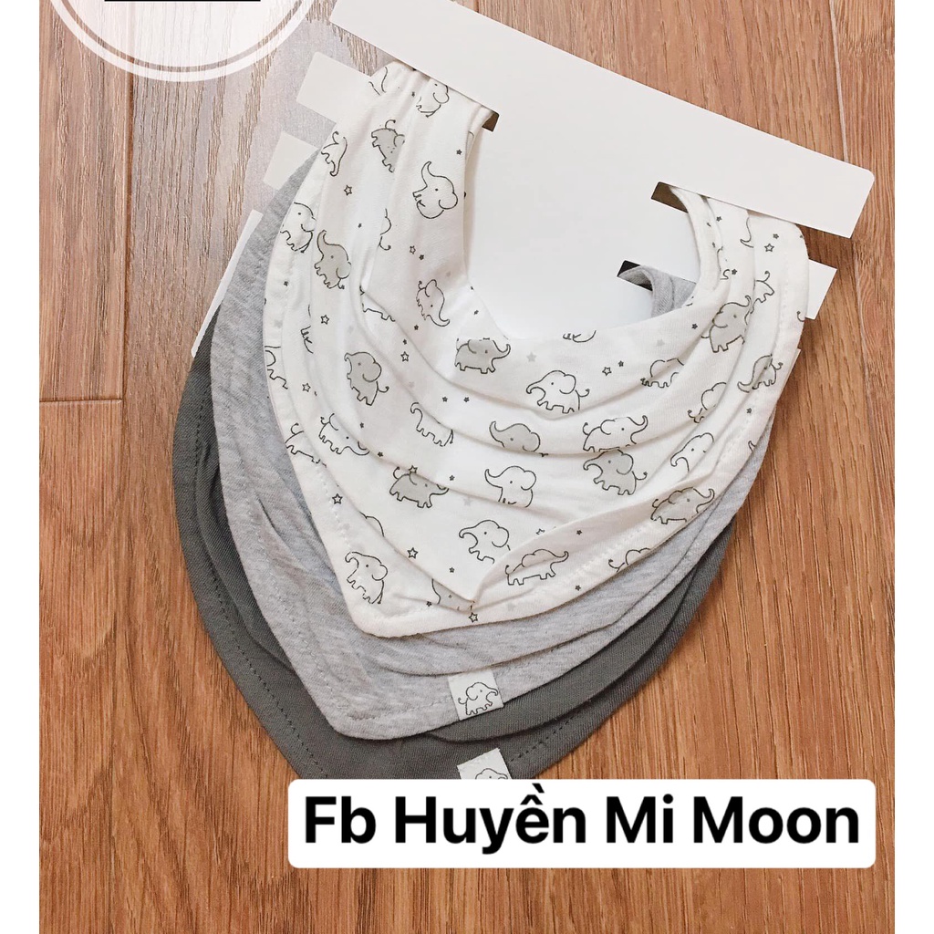 Set khăn yếm cổ cotton cho bé trai bé gái HM Auth chính hãng
