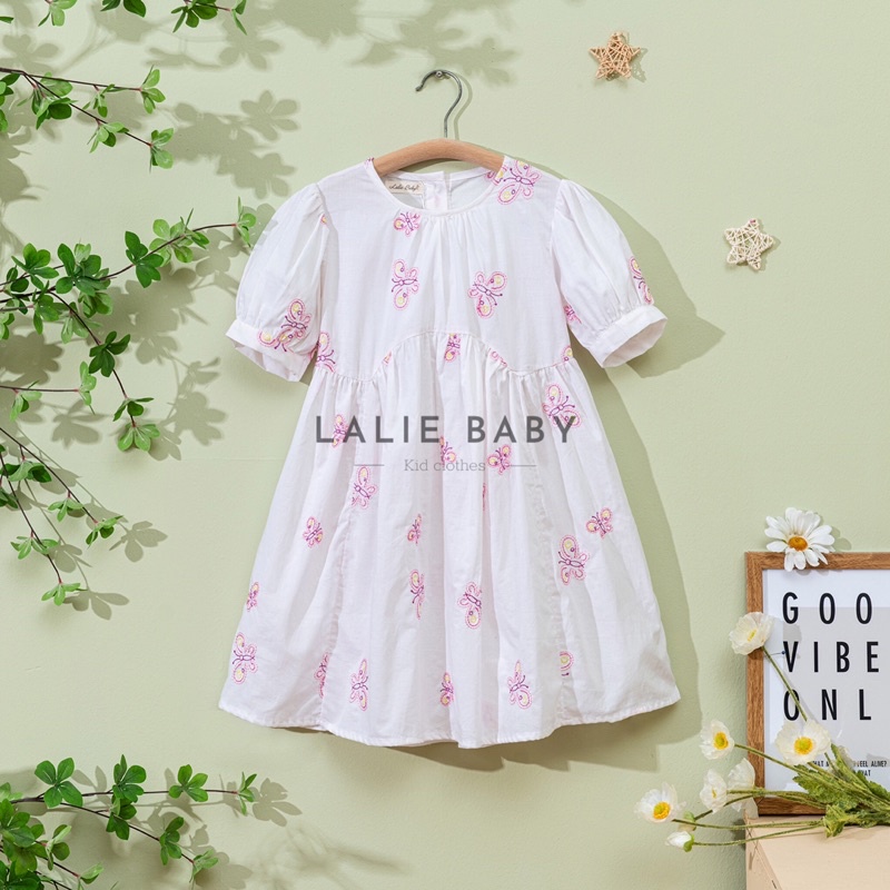 V1: Váy thô boil thêu thiết kế cho bé yêu màu trắng [Ảnh thật]