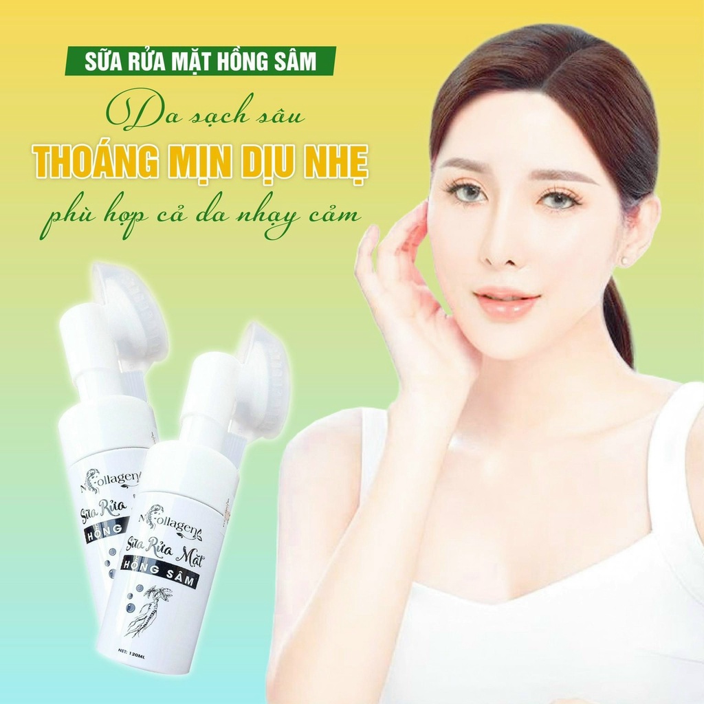 Sữa Rửa Mặt Hồng Sâm NCOLLAGEN - Làm sạch sâu bụi bẩn và bã nhờn từ sâu lỗ chân lông