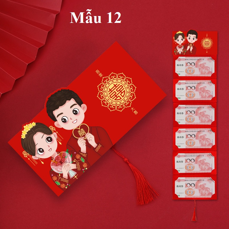 🧧🧧  Lì xì cưới mẫu mới, độc đáo, gấp gọn 6 Ngăn🧧🧧