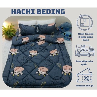 Bộ Chăn Ga 5 Món Cotton Poly - Chăn Phao Trần Dầy Dặn