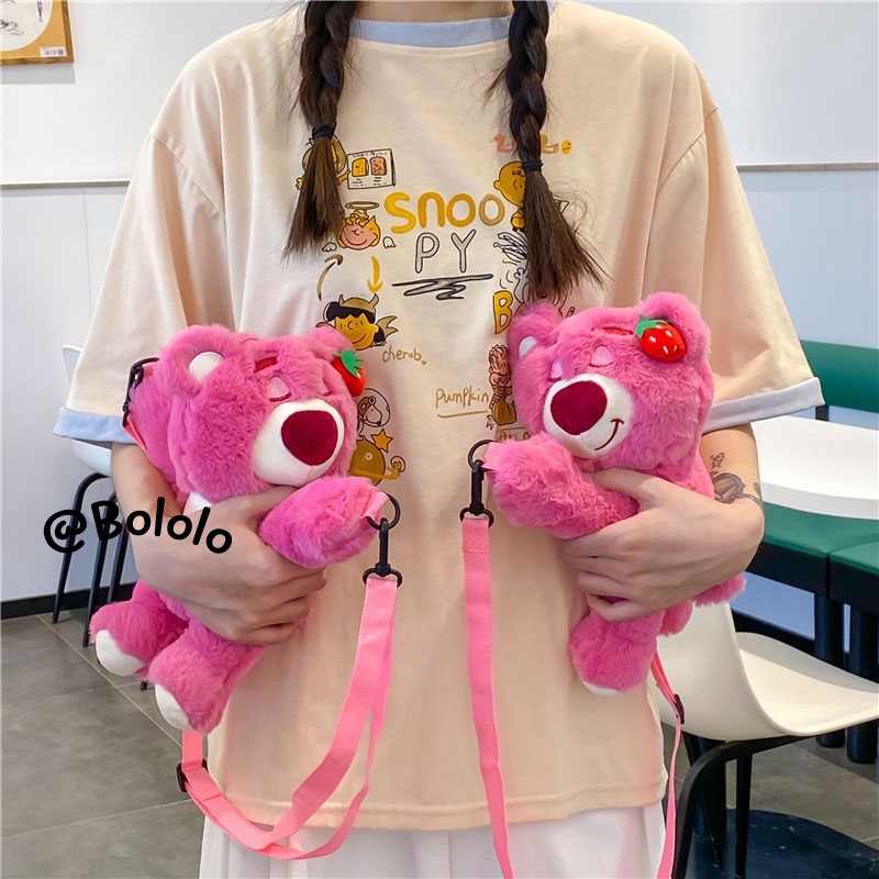 Bololo Túi Đeo Chéo Hình Gấu Bông Mềm Mại Và Dễ Thương Cho Nữ