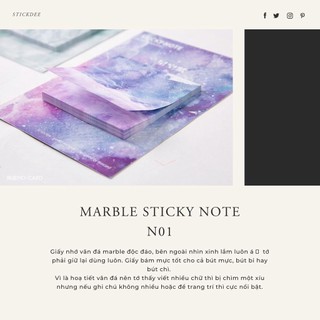 Giấy nhớ vân đá marble | Marble sticky note | N01