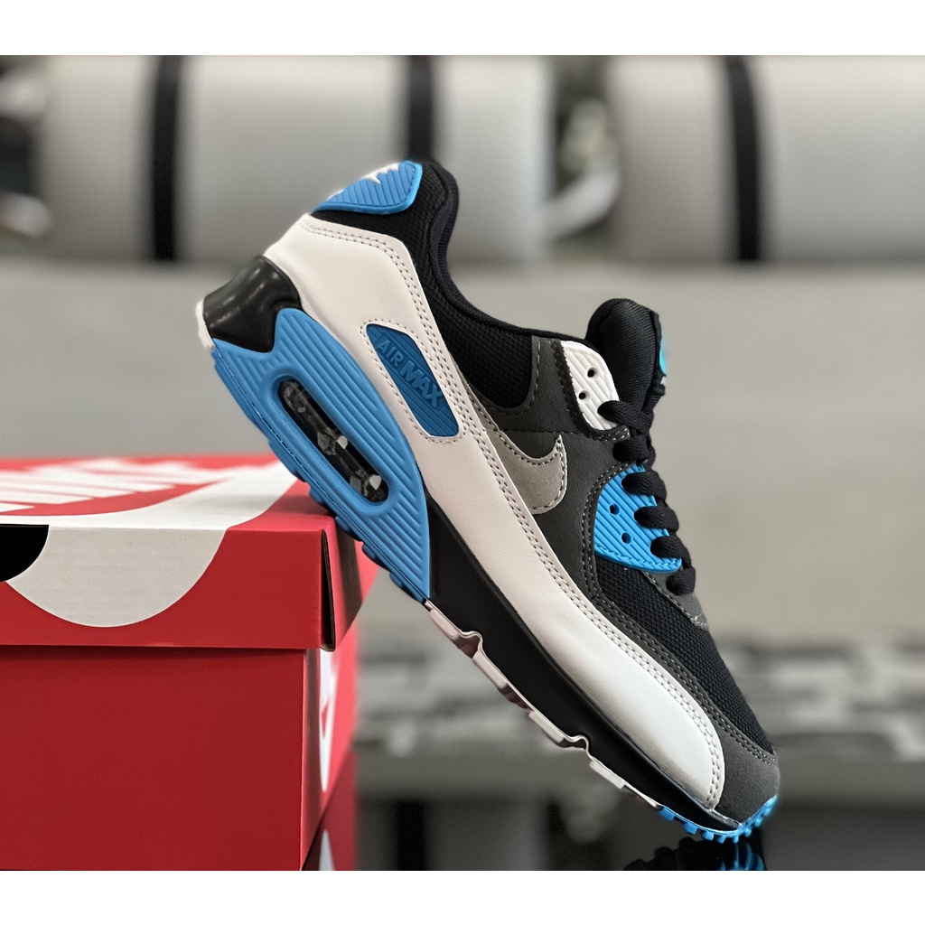 giay nike airmax 90 Cặp nam nữ màu đen xanh full box tặng kèm vớ