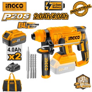 MÁY KHOAN ĐỤC BÊ TÔNG DÙNG PIN INGCO 20V CRHLI22012 ( không chổi than )