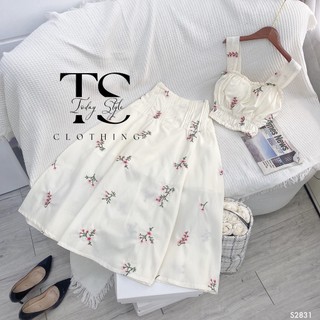Set áo 2 dây chân váy midi today style s2831 sang chảnh