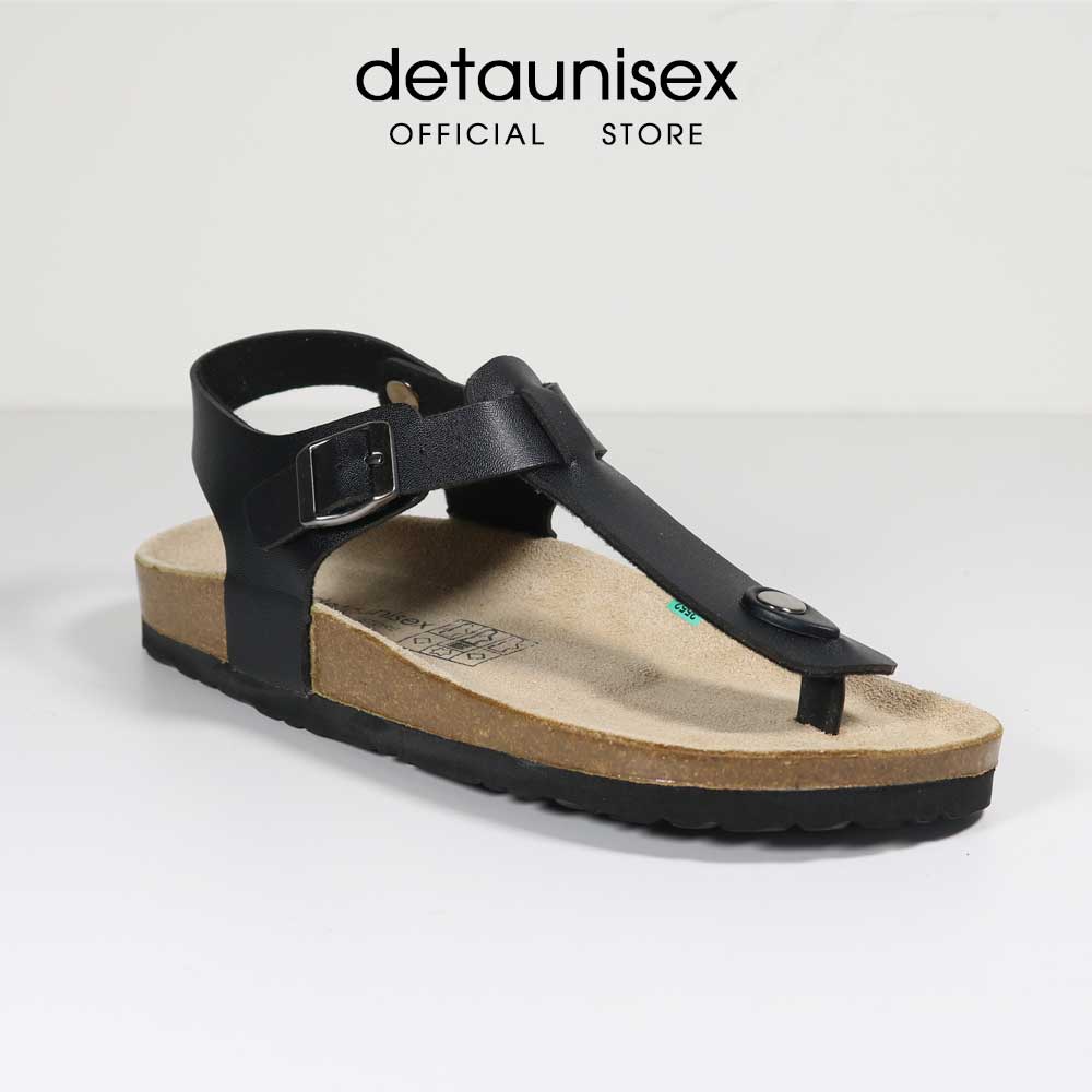 Dép đế trấu sandal quai hậu kẹp ngón nam nữ Birken thời trang mùa hè Detaunisex màu Đen - SATA11