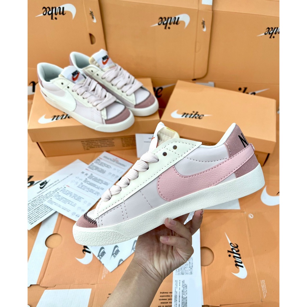 Giày thể thao Blazer Low 77 _Ni'ke hồng_ Blazer hồng phấn hàng cao cấp Full Box