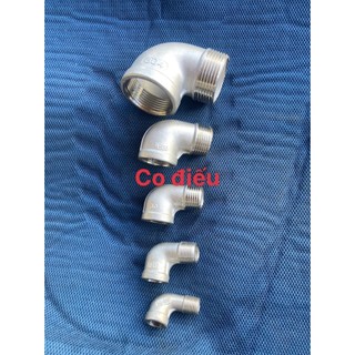 Co ren, tê ren, co ren trong ren ngoài inox 304 phi 13mm đến 42mm