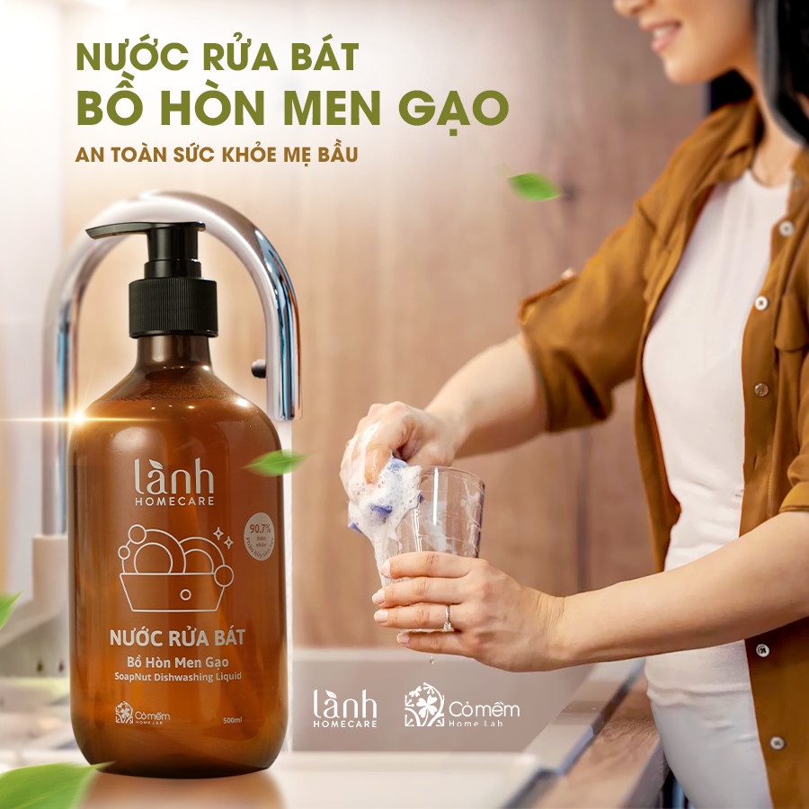 Combo Nhà Bếp Bộ sản phẩm Vệ sinh nhà cửa An toàn thiên nhiên từ Bồ hòn Cỏ Mềm 1800gr