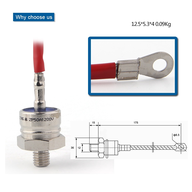 ZP50A 1600V Đi ốt bán dẫn Diode dạng vít ốc 50A 1600V