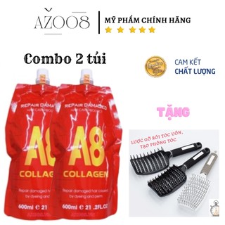 ủ tóc collagen, hấp dưỡng tóc phục hồi tóc hư tổn  A8 CAO CẤP AZ008 tặng nón trùm ủ tóc