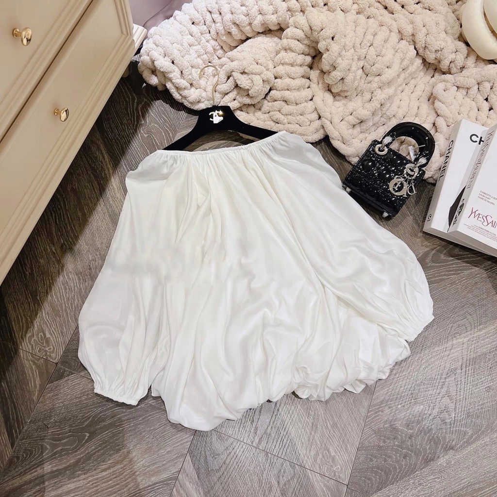 Áo trễ vai Glandie dáng giấu quần, 2 lớp.