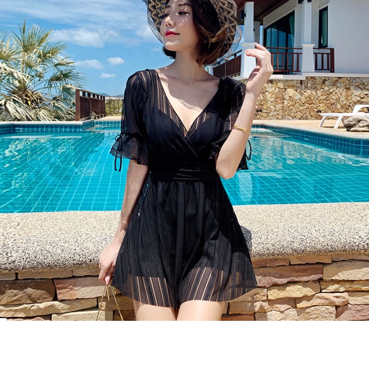 (SI TUYỂN) Đồ Bơi Nữ Kín Đáo Dạng Váy Big Size Có Tay Cho Người Béo Mập- Bikini 1 Mảnh Hè 2022 (T015)