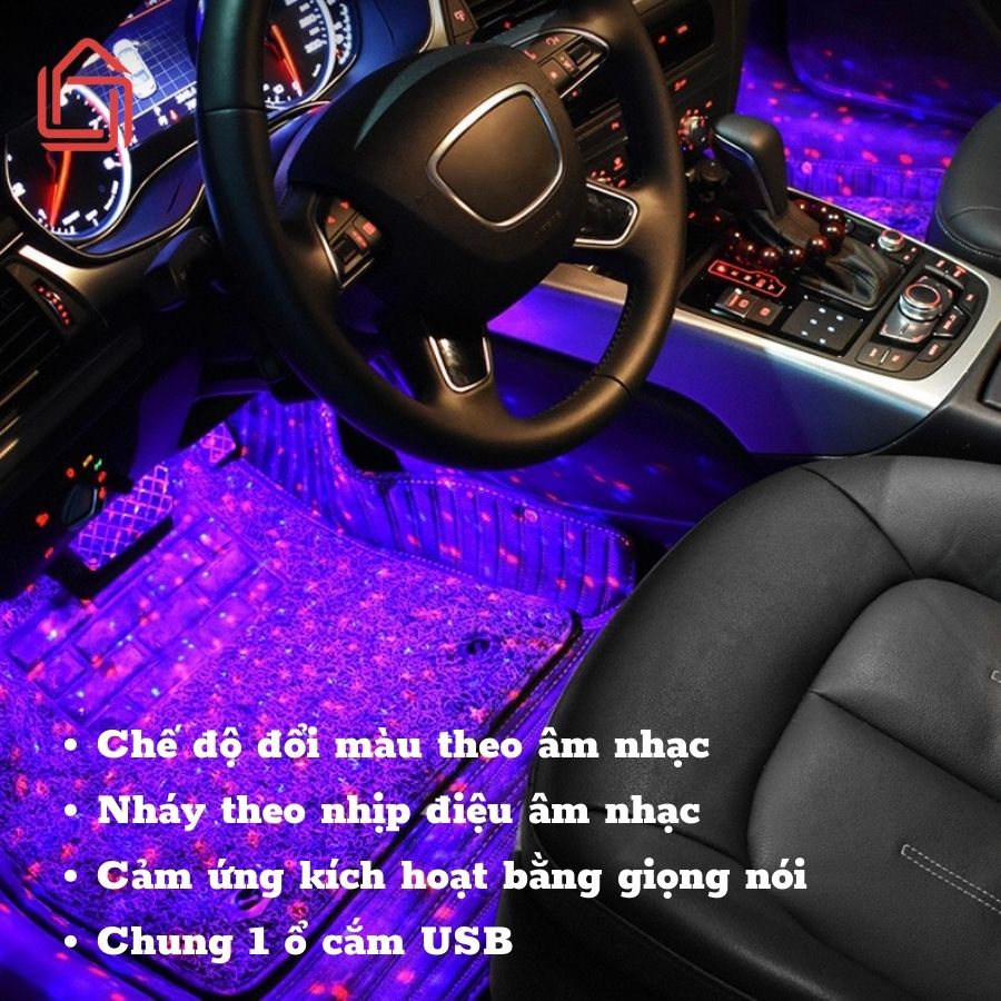 Đèn led gầm ghế ô tô cảm ứng âm thanh đổi màu, led cảm ứng trang trí ô tô không dây, led cảm ứng 7 màu nháy theo nhạc | BigBuy360 - bigbuy360.vn