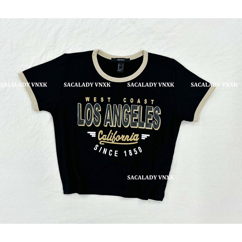 Áo Thun Croptop F21 In Chữ Ang-eles - 4058