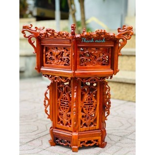 Cặp đèn lồng gỗ hương (kt 46 x 46 cm)