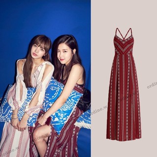 Sẵn_váy maxi đi biển boho style IU, BLACKPINK Rosé, Honey Lee, TWICE Mina, Apink Bomi