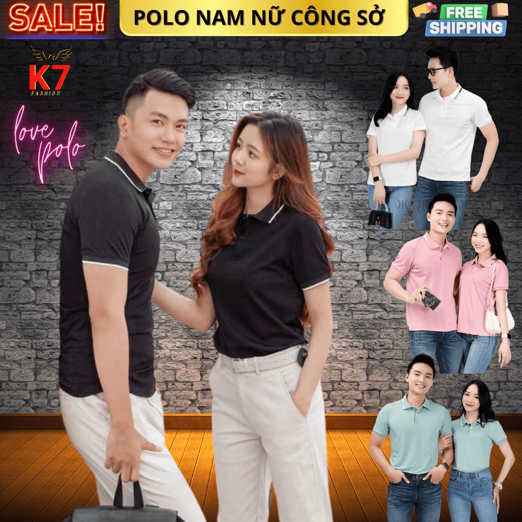 Áo polo Nam Nữ Công sở 2023 K7 FASHION áo thun có cổ vải cotton cá sấu thoáng mát