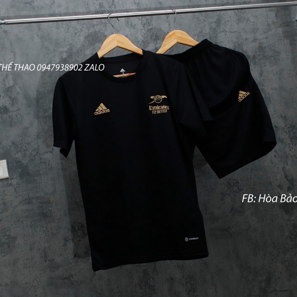 Quần Áo Bóng Đá - Áo Đá Banh CLB Arsenal Training 2023 Màu Đen quần có túi - chuẩn thái cao cấp