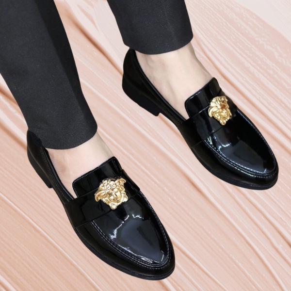 Giày da nam dior công sở màu đen mặt vờ sạc giày lười nam da bóng full size 38-43
