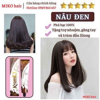 Thuốc nhuộm tóc nâu đen tại nhà phủ bạc 100% chính hãng an toàn cho tóc 4N Kami Miko hair shop