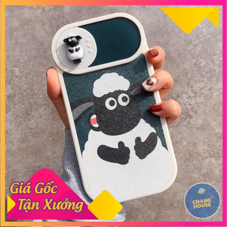 Ốp Lưng Da Bảo Vệ Camera - Có Nắp Trượt Mẫu Cừu Nổi