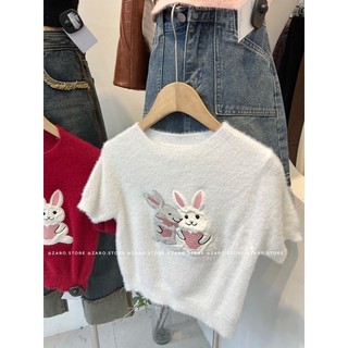 Áo lông thỏ ngắn tay [Hình thật chụp tại shop]