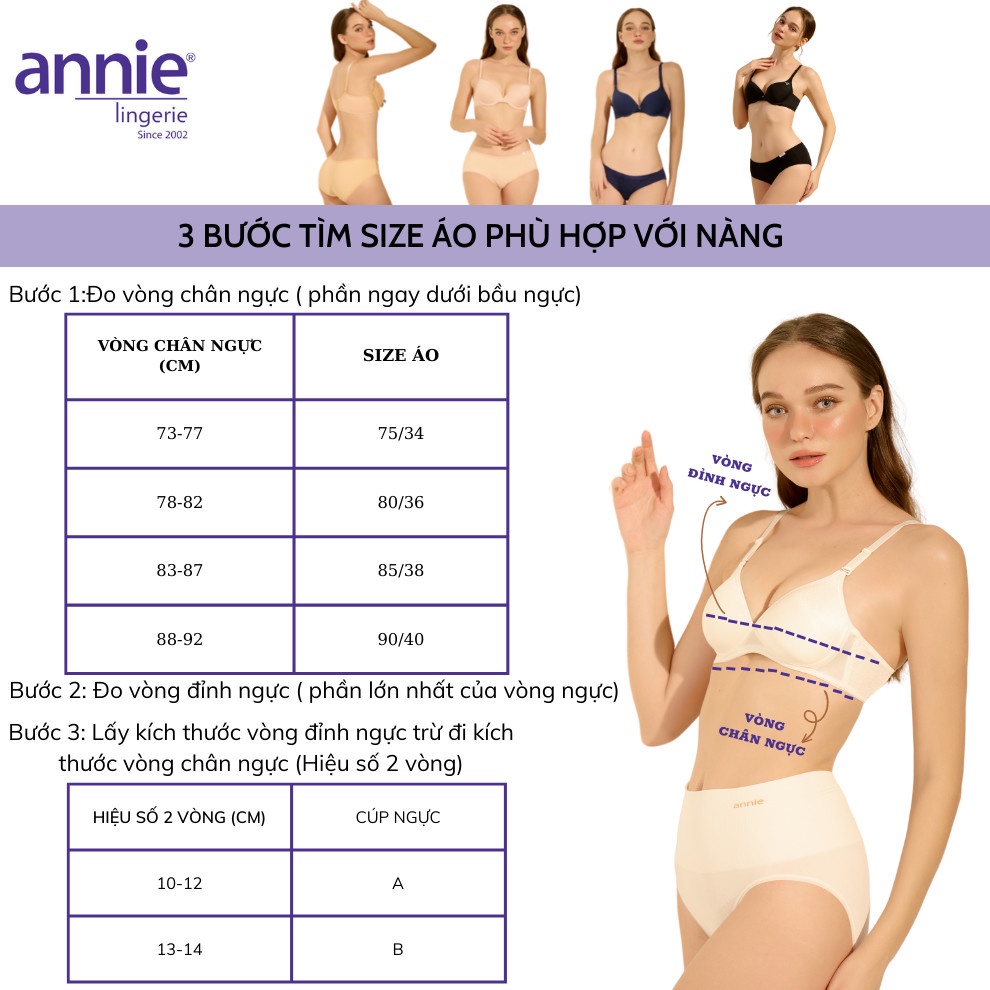 Áo ngực cúp ngang mút mỏng siêu nhẹ form nhỏ annie lingerie BRA8149 quyến rũ,có thể lắp thêm mút nâng ngực, ôm ngực | BigBuy360 - bigbuy360.vn