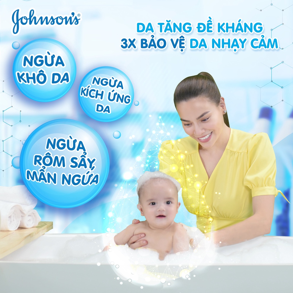 GIFT_Combo 2 Sữa tắm gội toàn thân mềm mịn Johnson's Cottontouch Top-To-Toe Bath 500ml