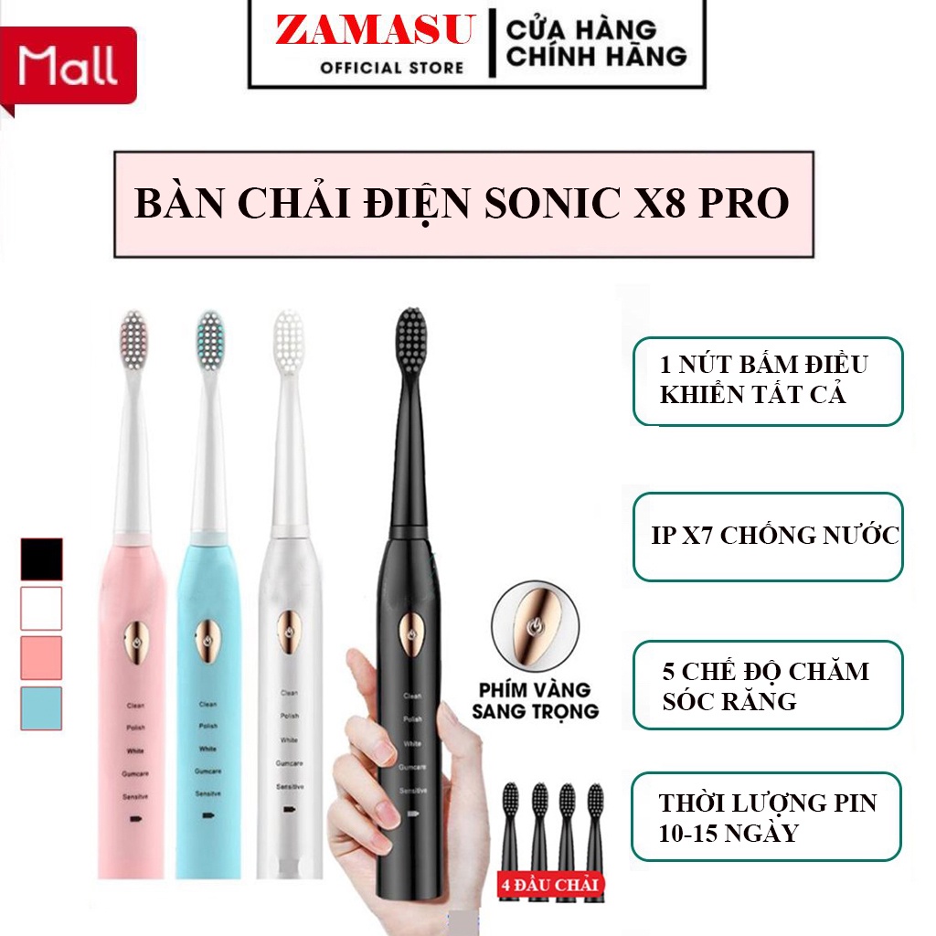 Bàn Chải Điện Sonic X8 Pro - Bàn Chải Đánh Răng Điện Bản Pro Nâng Cấp Đặc Biệt.