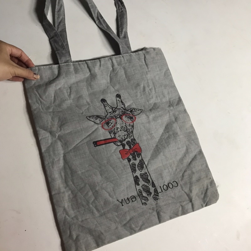 Túi tote kaki có khoá kéo 2hand giỏ si