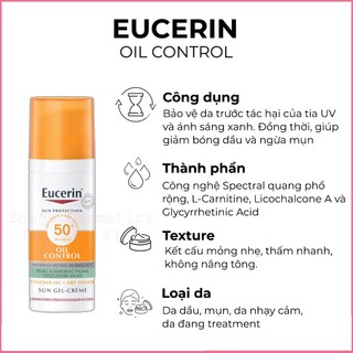 Kem chống nắng kiềm dầu Eucerin Oil Control Dry Touch SPF50+ (Bill ảnh phải)