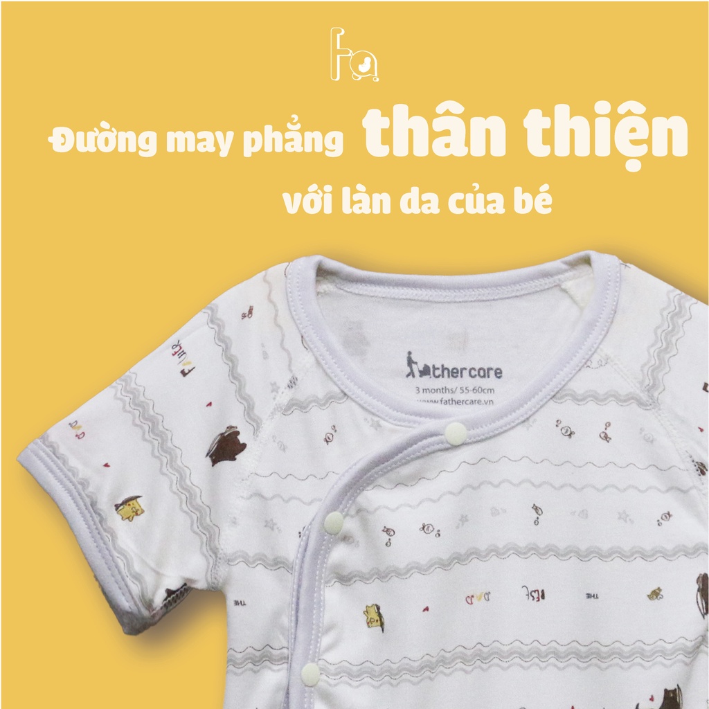 Bộ Quần Áo trẻ em FatherCare Cài Lệch Cộc Tay - 2 chú gấu FC635