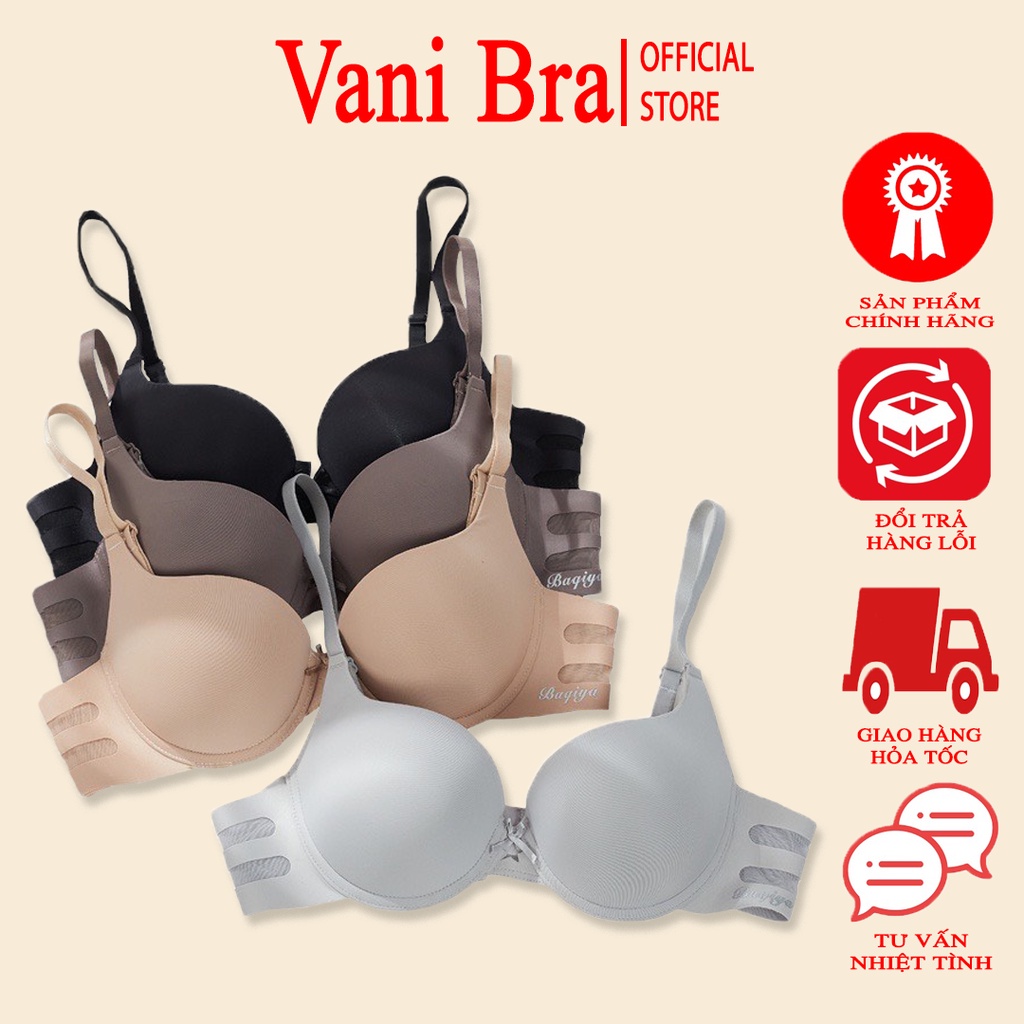 Áo Ngực Có Gọng BAQIYA Thông Hơi Không Hằn Viền, Áo Lót Su Đúc Đệm 2,5cm Nâng Ngực Vani Bra - K91