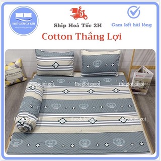 Bộ drap 100% cotton thắng lợi chuẩn logo