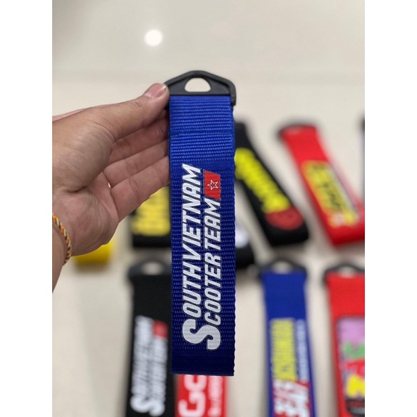 Móc khóa dây vải xe máy