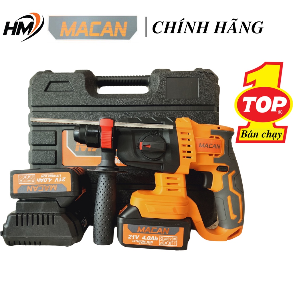 Máy Khoan Bê Tông Dùng Pin 21V Macan 3 chưa năng. Khoan đục bê tông macan chính hãng