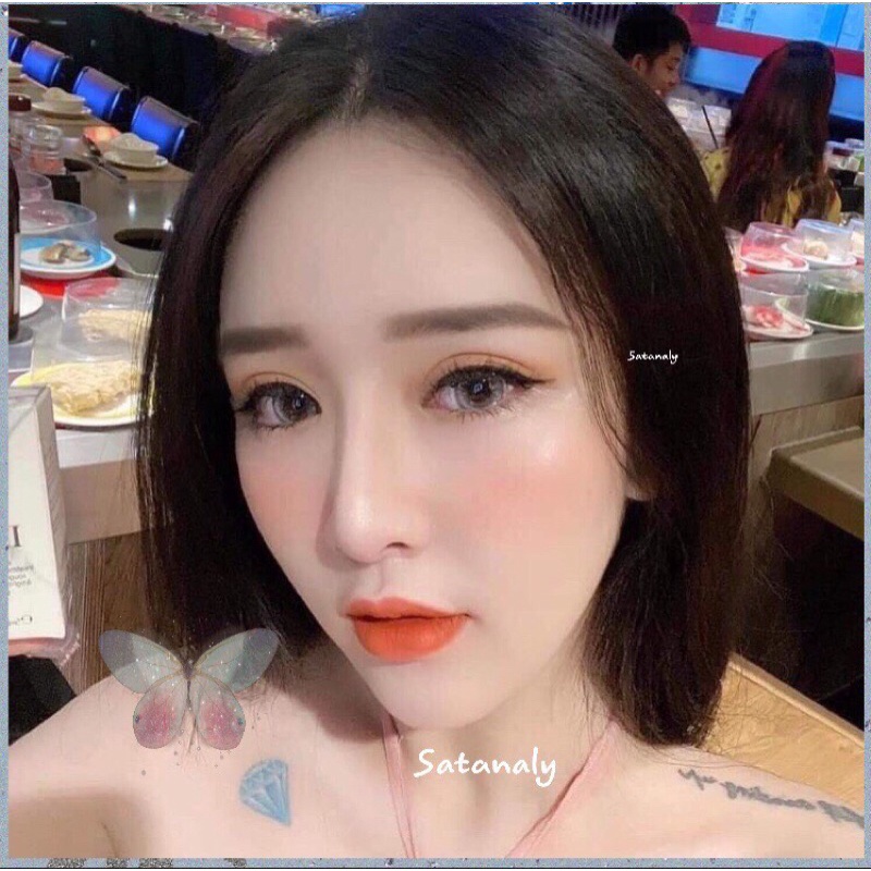 Lens xám Tây tiểu thư giãn tròng to 14.5mm dòng Lens 12 tháng