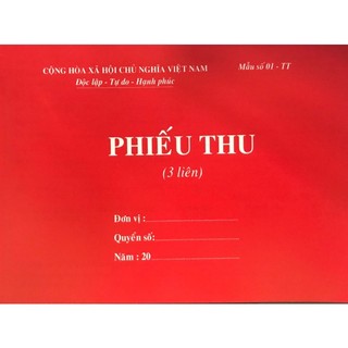 Phiếu thu / phiếu chi 3 liên 13x19cm
