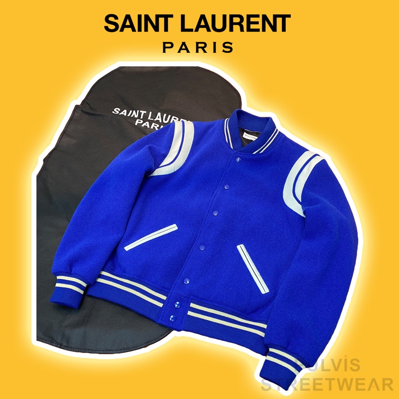 ⚡️[Best Quality] - Áo Khoác SLP Majorelle Blue Varsity Classic Teddy Jacket, áo bomber teddy jacket SLP cao cấp