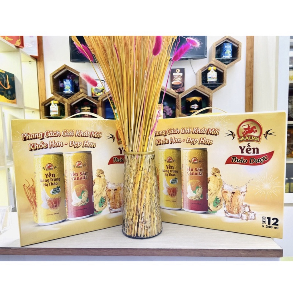 Nước yến thảo dược nhân sâm Canada (1 thùng x 12 lon x 240ml)