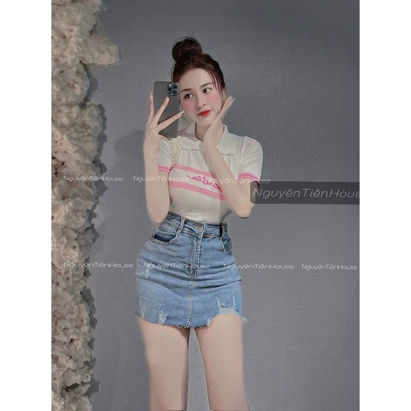 Set Áo Len Cộc+ Cv Sóng