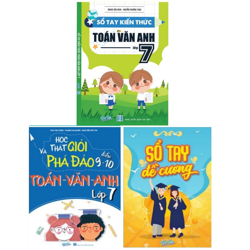 Combo 3 Cuốn Sổ Tay Kiến Thức Toán Văn Anh Lớp 7, Học Giỏi Toán Văn Anh Lớp 7 Và Sổ Tay Đề Cương Ghi Chép