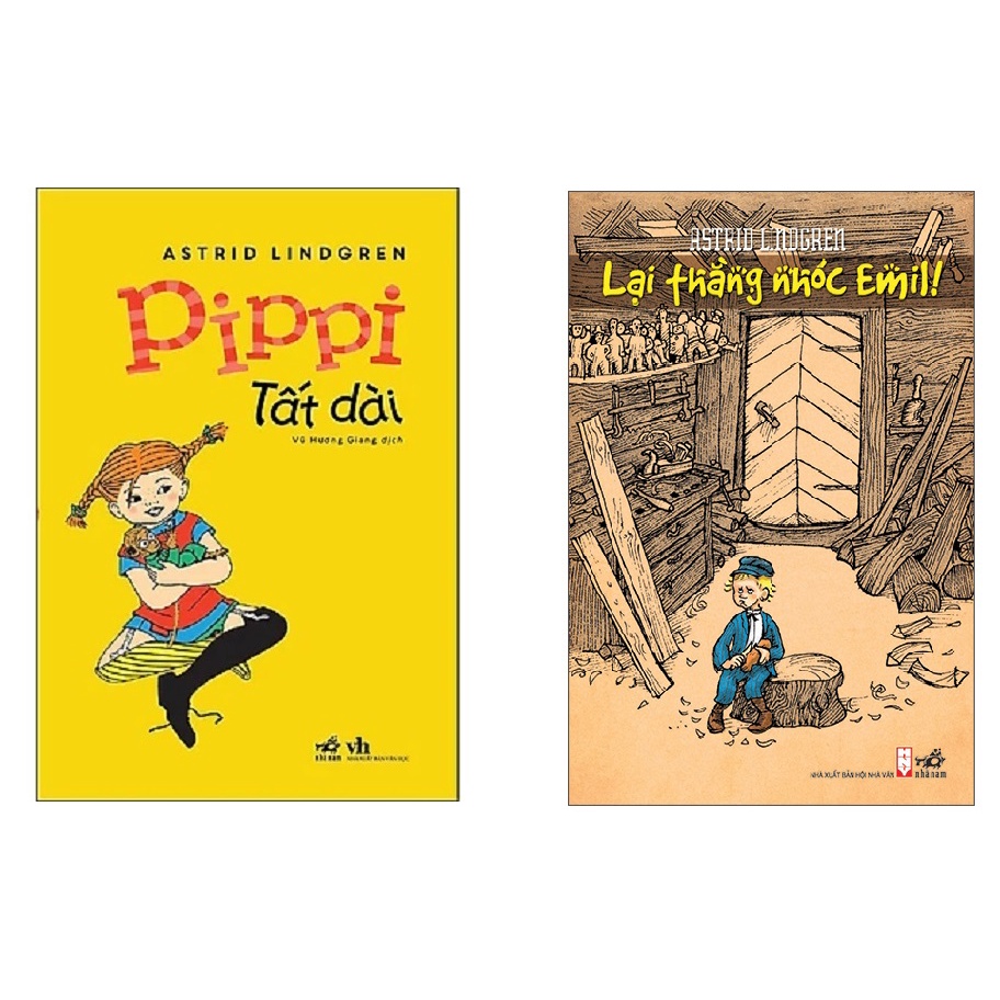 Sách - Combo 2 cuốn của Tượng đài Văn học Thụy Điển Astrid Lindgren: Pippi tất dài & Lại thằng nhóc Emil