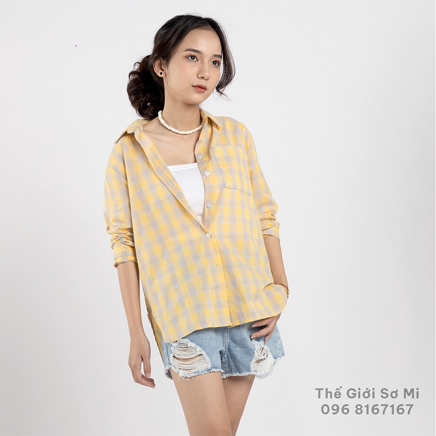 Áo Sơ Mi caro tay dài nữ