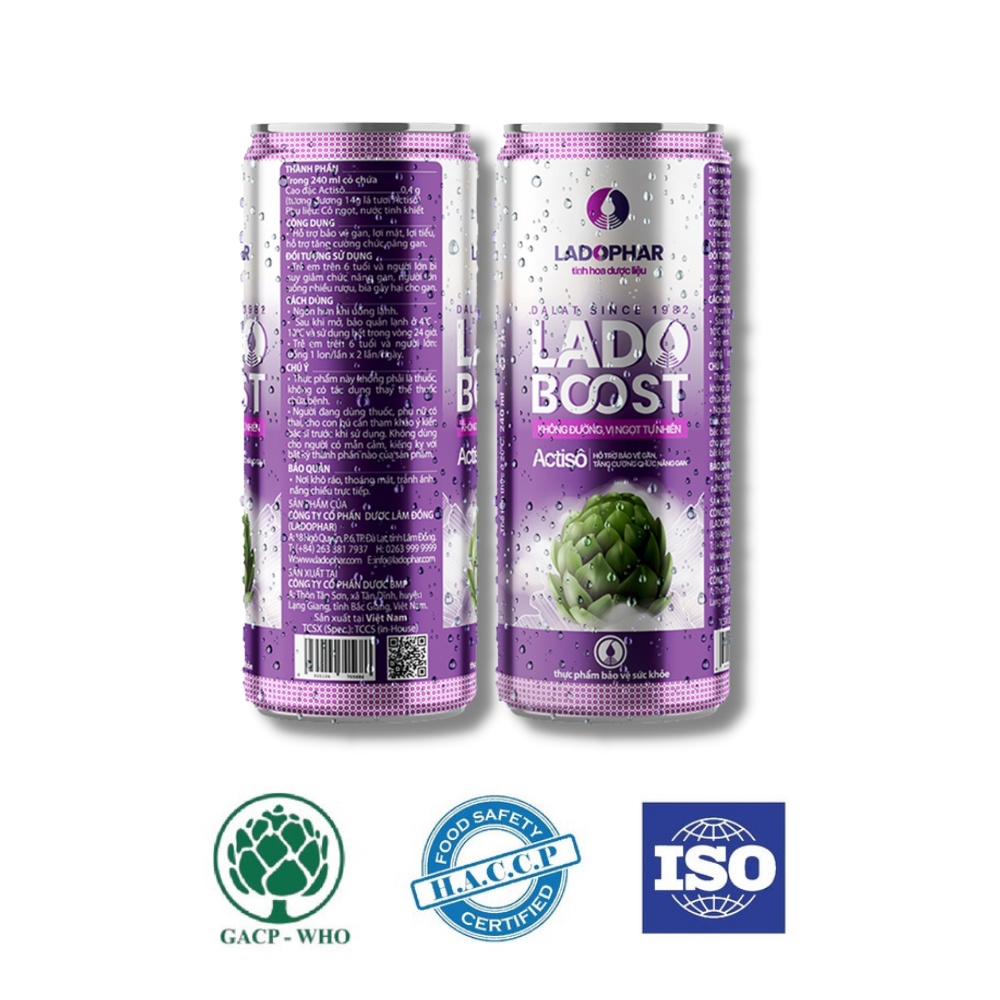 Nước uống tăng cường sức khỏe Lado Boost Actiso Ladopharma (C/240ml)