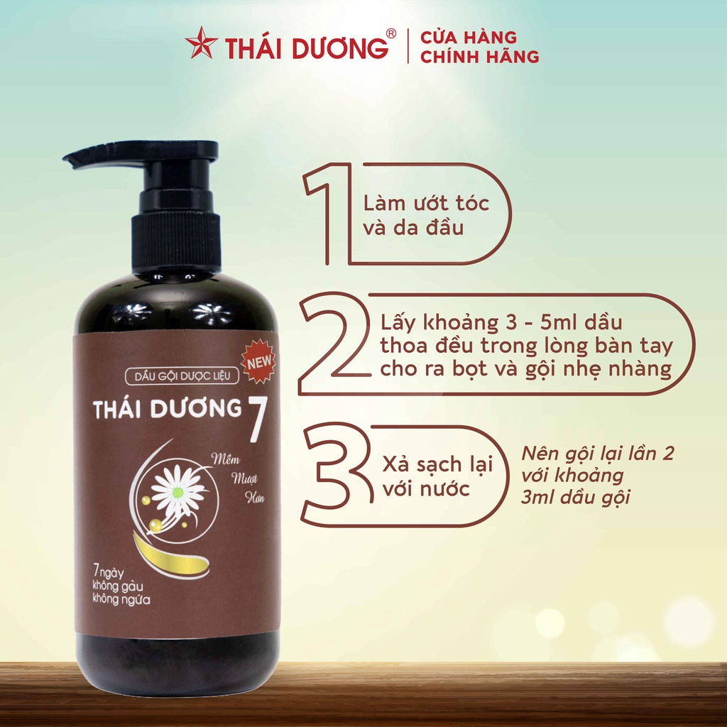 Dầu gội dược liệu Thái Dương 7 hương bưởi tây 200ml , 500ml - Sao Thái Dương